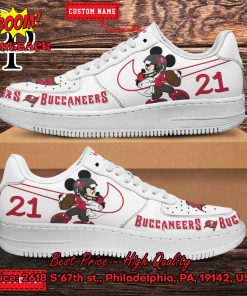 Personalized Tampa Bay Buccaneers Mickey Mouse Nike Air Force Sneakers