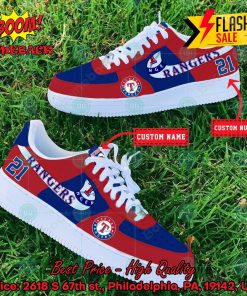 Personalized Texas Rangers Nike Air Force Sneakers