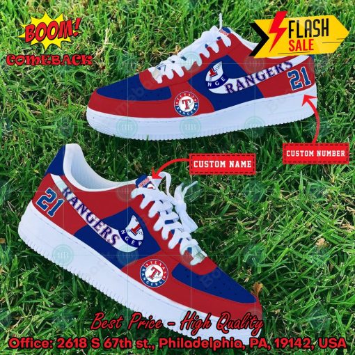 Personalized Texas Rangers Nike Air Force Sneakers