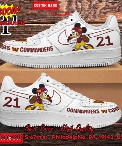 Personalized Washington Commanders Mickey Mouse Nike Air Force Sneakers