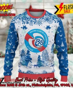 rc strasbourg alsace big logo pine trees ugly christmas sweater 2 jIE7m