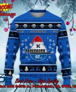 SC Paderborn 07 Logo Santa Hat Ugly Christmas Sweater