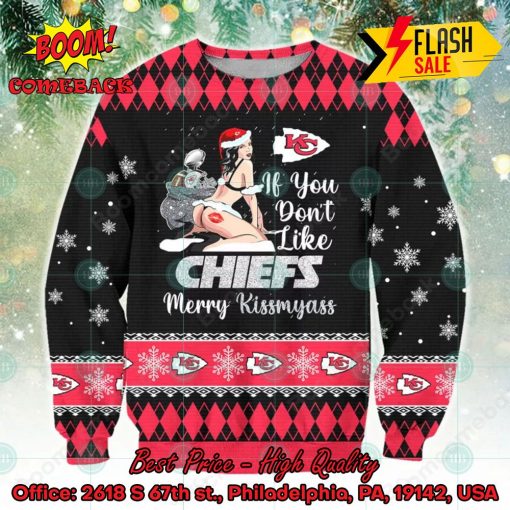 Sexy Santa Girl If You Don’t Like Chiefs Merry Kissmyass Ugly Christmas Sweater