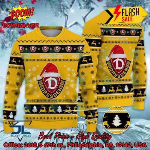 SG Dynamo Dresden Logo Santa Hat Ugly Christmas Sweater