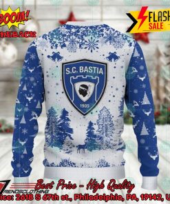 sporting club di bastia big logo pine trees ugly christmas sweater 3 KcbWu