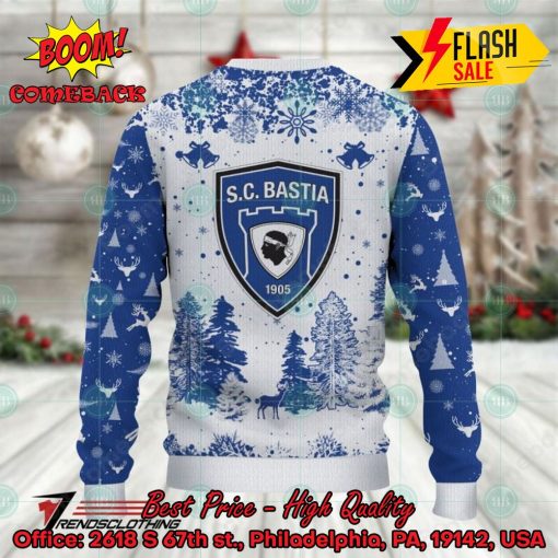 Sporting Club di Bastia Big Logo Pine Trees Ugly Christmas Sweater