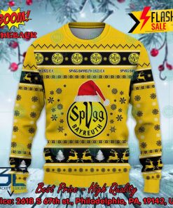 SpVgg Bayreuth 1921 e.V Logo Santa Hat Ugly Christmas Sweater