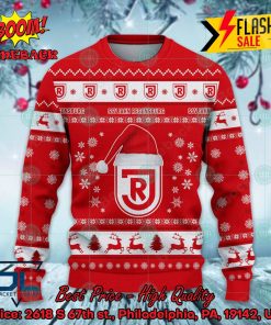 ssv jahn regensburg logo santa hat ugly christmas sweater 2 CqdRd