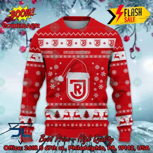 SSV Jahn Regensburg Logo Santa Hat Ugly Christmas Sweater