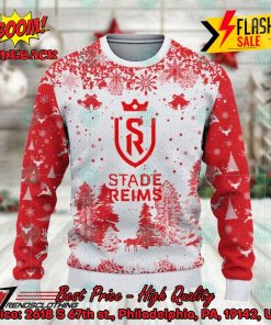 Stade de Reims Big Logo Pine Trees Ugly Christmas Sweater
