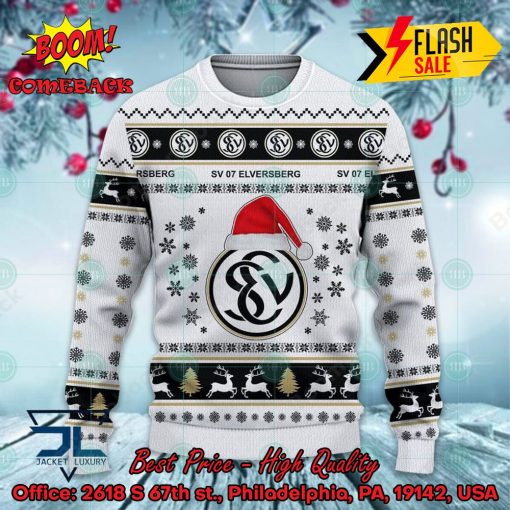 SV 07 Elversberg Logo Santa Hat Ugly Christmas Sweater