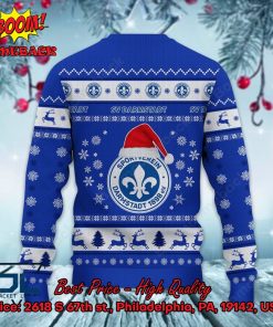 sv darmstadt 98 logo santa hat ugly christmas sweater 3 VifW7