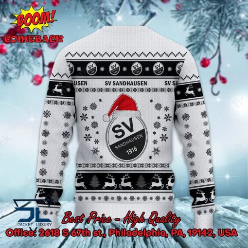 SV Sandhausen Logo Santa Hat Ugly Christmas Sweater