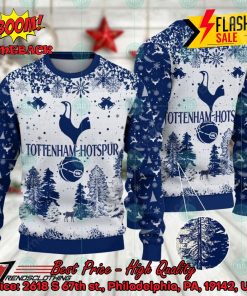 Tottenham Hotspur Big Logo Pine Trees Ugly Christmas Sweater