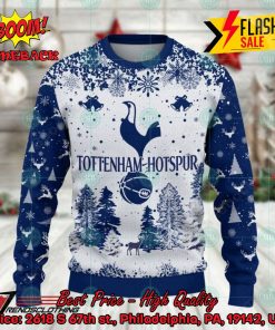 Tottenham Hotspur Big Logo Pine Trees Ugly Christmas Sweater