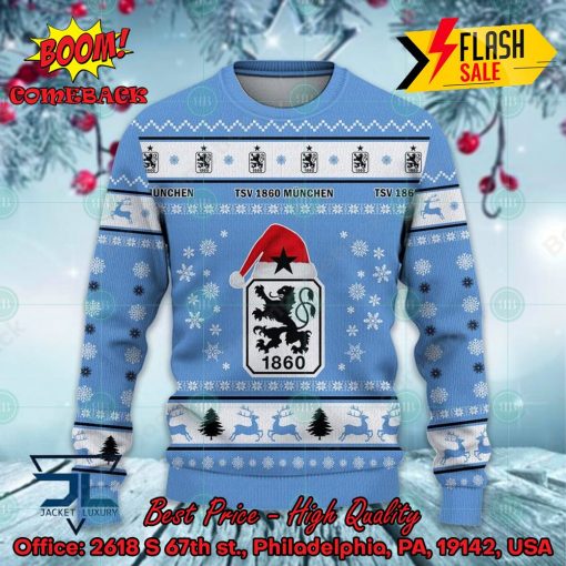 TSV 1860 Munich Logo Santa Hat Ugly Christmas Sweater