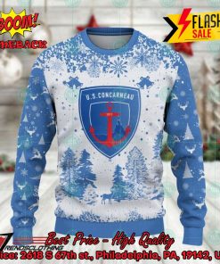 us concarneau big logo pine trees ugly christmas sweater 2 68vFD