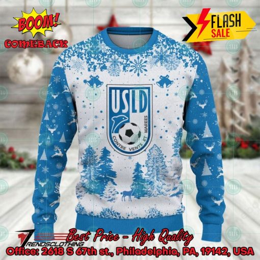 USL Dunkerque Big Logo Pine Trees Ugly Christmas Sweater