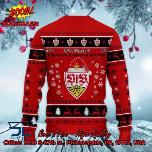 VfB Stuttgart Logo Santa Hat Ugly Christmas Sweater