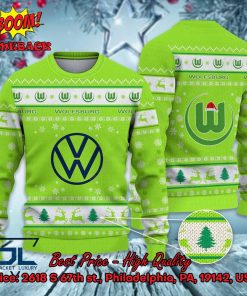 VfL Wolfsburg Logo Santa Hat Ugly Christmas Sweater