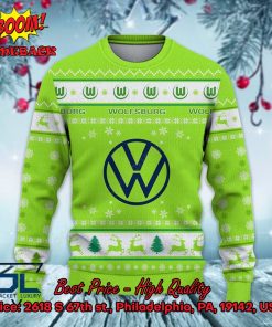 vfl wolfsburg logo santa hat ugly christmas sweater 2 TOppt