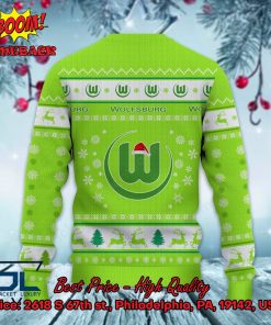 vfl wolfsburg logo santa hat ugly christmas sweater 3 bWNhn