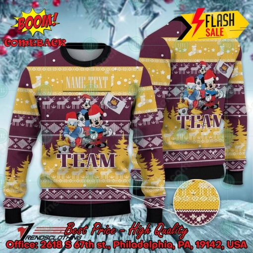 West Ham United Disney Characters Personalized Name Ugly Christmas Sweater