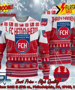 1. FC Heidenheim Stadium Personalized Name Ugly Christmas Sweater