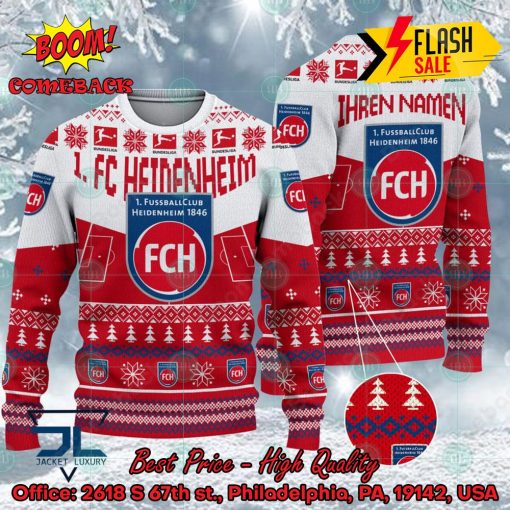 1. FC Heidenheim Stadium Personalized Name Ugly Christmas Sweater