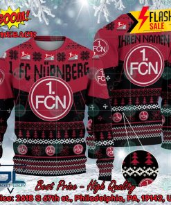 1. FC Nurnberg Stadium Personalized Name Ugly Christmas Sweater