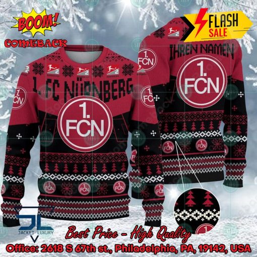 1. FC Nurnberg Stadium Personalized Name Ugly Christmas Sweater