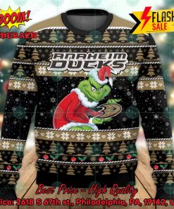 Anaheim Ducks Sneaky Grinch Ugly Christmas Sweater