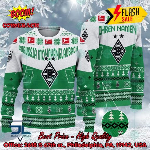 Borussia Monchengladbach Stadium Personalized Name Ugly Christmas Sweater