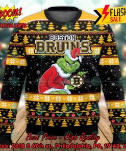 Boston Bruins Sneaky Grinch Ugly Christmas Sweater