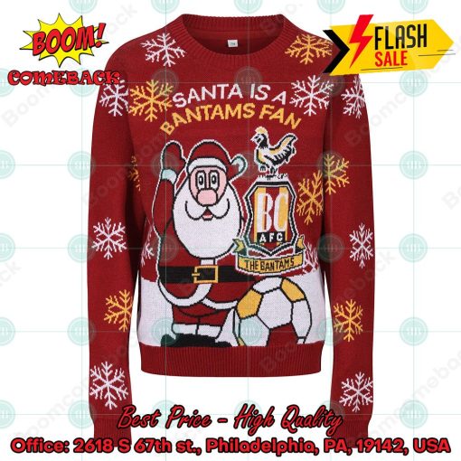 Bradford City AFC Santa Is Bantams Fan Christmas Jumper