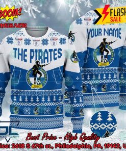 Bristol Rovers FC Big Logo Personalized Name Ugly Christmas Sweater