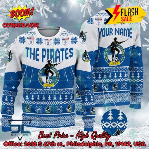 Bristol Rovers FC Big Logo Personalized Name Ugly Christmas Sweater