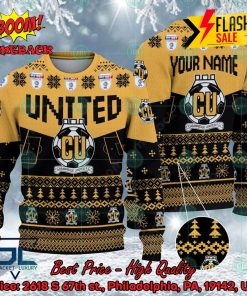 Cambridge United FC Big Logo Personalized Name Ugly Christmas Sweater