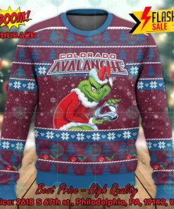 Colorado Avalanche Sneaky Grinch Ugly Christmas Sweater