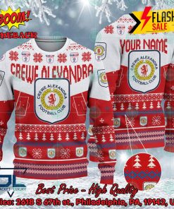 Crewe Alexandra FC Big Logo Personalized Name Ugly Christmas Sweater