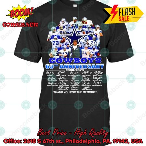 Dallas Cowboys 63rd Anniversary Thank You For Memories T-shirt