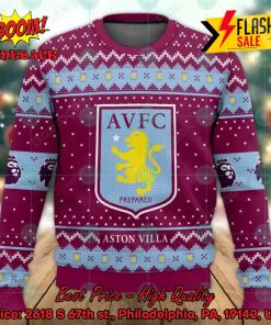 EPL 2023 Aston Villa Big Logo Ugly Christmas Sweater