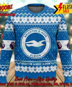 EPL 2023 Brighton & Hove Albion Big Logo Ugly Christmas Sweater