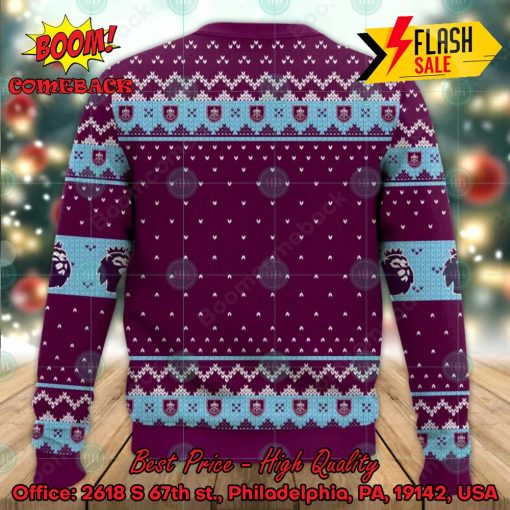 EPL 2023 Burnley FC Big Logo Ugly Christmas Sweater