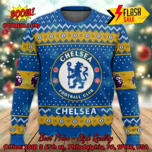 EPL 2023 Chelsea Big Logo Ugly Christmas Sweater