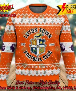 EPL 2023 Luton Town FC Big Logo Ugly Christmas Sweater