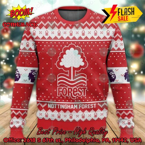 EPL 2023 Nottingham Forest Big Logo Ugly Christmas Sweater