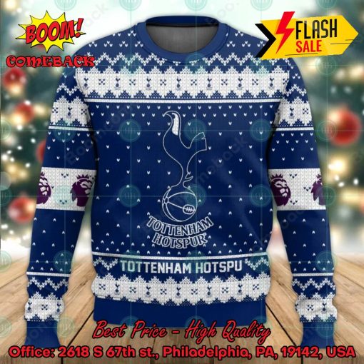 EPL 2023 Tottenham Hotspur Big Logo Ugly Christmas Sweater