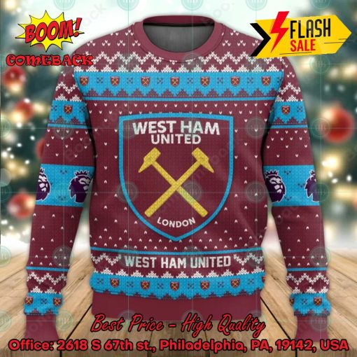 EPL 2023 West Ham United Big Logo Ugly Christmas Sweater
