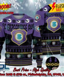 Erzgebirge Aue Stadium Personalized Name Ugly Christmas Sweater